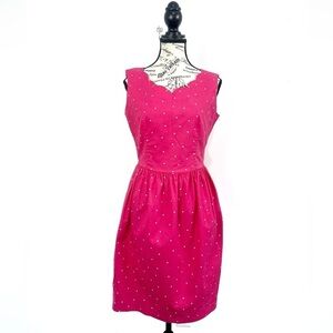 Laura Ashley Pink Polka Dot Dress Sz 10